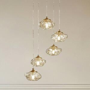 Lampada a sospensione in vetro Piatra Lindby, dimmerabile, Crema / Ambra, Soggiorno / Sala da pranzo, Vetro, Moderno, Lampada a sospensione