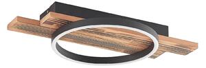 Lindby Plafoniera LED Sentoa, legno, lunghezza 52,8 cm, 3.000 K