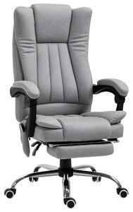 Vinsetto Sedia Da Ufficio Reclinabile Con Poggiapiedi Retrattile E Schienale Alto In Tessuto Grigio 92852184