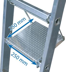 Piattaforma di sospensione Krause per scale a pioli, EN 131, 250 x 250 mm 122063 (gradino)