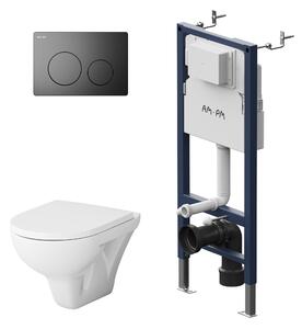 AM.PM WC a parete senza brida Set con elemento a parete Set completo Cassetta di scarico incassata Cassetta di scarico a parete Cassetta di scarico in Vetroceramica Cassetta di scarico incassata Ciotola Premere