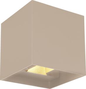 Applique a LED, alluminio, color sabbia opaco, IP54, L 10 cm
