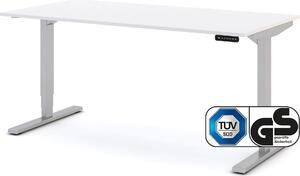 Scrivania ASSMANN regolabile elettricamente in altezza Y-Line in alluminio bianco, 160x80cm, funzione memoria, protezione anticollisione, funzione motore a 2 vie