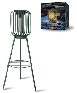 Lampada da terra a LED solare 3 in 1, lampada da giardino per esterni con LED COB bianco caldo, sensore di luce, IP44, lampada solare per terrazza, balcone e giardino, senza fili, verde