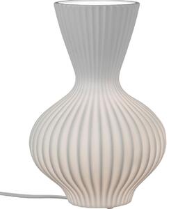 Lampada da tavolo in Vetroceramica bianca con scanalature 20 x 30 cm formano
