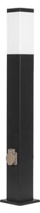 Grafner XL lampada da sentiero con 2 prese, altezza: 80 cm, alluminio, E27, nero antracite, lampada da sentiero lampada da giardino lampada da giardino lampada a stelo lampada da esterno luce da bitta