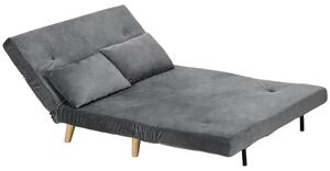 HOMCOM Divano letto a 2 posti con funzione letto, divano pieghevole con cuscini, grigio
