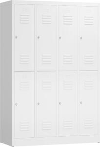 Armadietto Armadio 4 scomparti a due piani 1800 x 1200 x 500 mm segnale bianco X-520247