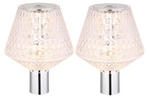 2x LED bottle top, effetto cristallo, touch dimmer, cromato