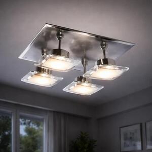 Plafoniere a LED, acciaio, dimmerabili, faretti orientabili, L 25 cm