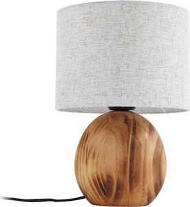 Lampada da tavolo Lindby Mayumi, altezza 31 cm, legno, tessuto, E27