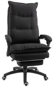Vinsetto Poltrona da Ufficio Ergonomica Massaggiante Reclinabile con Altezza Regolabile, sedia con Seduta Imbottita e Rotelle, Nero | Aosom Italy