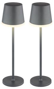 2 lampade solari a LED, lampada da tavolo color antracite, altezza 41 cm