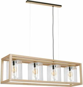 KLAUSEN JOIN SP4 - Lampada a sospensione 4x E27 - Design moderno 118x25cm, Altezza regolabile 140cm, Illuminazione interna