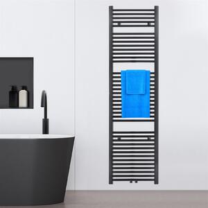 VILSTEIN radiatore da bagno, radiatore da bagno, radiatore per asciugamani attacco laterale e attacco centrale, radiatore a pannello, radiatore da bagno piatto, radiatore da bagno portasciugamani, nero, 814W, 180x50 cm