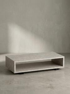 Tavolino da salotto 100x50x25 cm Tavolino da salotto color sabbia effetto pietra Moderno, tavolino da salotto di design Rettangolare con spazio contenitivo, tavolino da salotto Beige Semplice, tavolino da caffè Grande