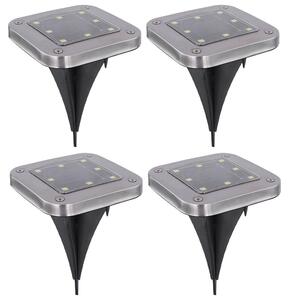 Lampada solare a 4 LED, lampada da sentiero, acciaio inossidabile, LxP 10x10 cm