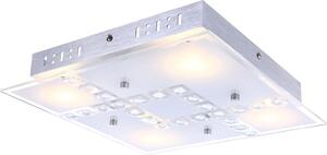 Plafoniera LED, cristallo, vetro, alluminio, L 32 cm
