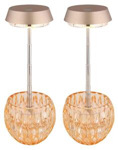 2 lampade da tavolo a LED, in vetro, color champagne, con dimmer touch, altezza 28 cm