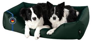BedDog letto per cani ZARA cuscino per cani con rivestimento lavabile cesto per cani divano per cani, BOTTLE-GREEN (verde scuro),(XXL) ca. 120x85x23cm