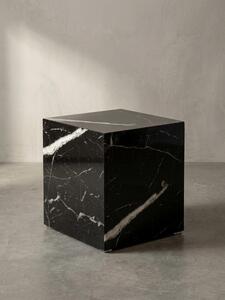 Tavolino MONOBLOC 40x40x45 cm Nero lucido con effetto marmo, tavolino da salotto Cube quadrato, tavolino design, tavolino da salotto a forma di cubo
