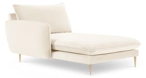 Chaise longue Vienna in velluto con gambe oro - L170cm