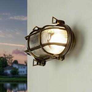 Applique da esterno E27 IP64 in vetro marino in vero ottone lampada da esterno per terrazza