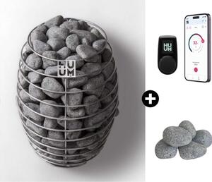 Stufa per sauna HUUM Drop 9 incl. controllo sauna UKU WiFi e 60 kg di pietre per sauna