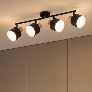 Faretto da soffitto Lindby Lenja, a 4 luci, nero, E14, metallo Lenja Lindby, dimmerabile, Nero, Soggiorno / Sala da pranzo, Metallo, Moderno, Downlight