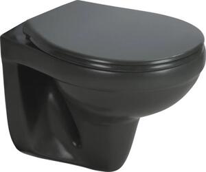 WC a parete sanicomfort antracite opaco senza brida, scarico a filo