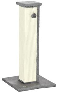 PawHut Tiragraffi a colonna, 81 cm, tiragraffi in sisal con palla da graffiare, grigio