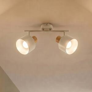 Faretto da soffitto Lindby Lenja, a 2 luci, beige, E14, metallo Lenja Lindby, dimmerabile, Crema / Ambra, Soggiorno / Sala da pranzo, Metallo, Moderno, Downlight