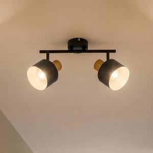 Faretto da soffitto Lindby Lenja, a 2 luci, nero, E14, metallo Lenja Lindby, dimmerabile, Nero, Soggiorno / Sala da pranzo, Metallo, Moderno, Downlight
