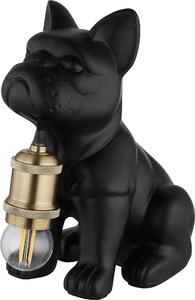 Lampada da tavolo, Vetroceramica, cane, nero, rame, H 24 cm