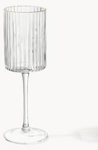 Set di 4 bicchieri da vino in vetro soffiato con bordo dorato Aleo