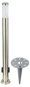 Lampada da terra a LED con picchetto a terra, acciaio inox argento, H 110 cm