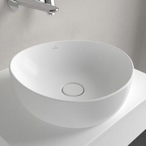 Lavabo da appoggio V&B ANTAO 40x39,5 cm, asimmetrico, senza rubinetteria, acciaio inossidabile bianco C-plus
