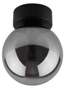 Lampada da soffitto in metallo vetro fumé D: 12 cm tondo nero grafite G9 Moderno