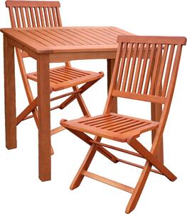 Gruppo tavolo in legno 3 pezzi mobili da giardino tavolo da giardino sedia da giardino tavolo con schienale alto