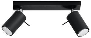 Faretti a soffitto, acciaio, neri, con luci direzionabili, lunghezza 30 cm