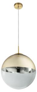 Lampada a sospensione LED RGB, sfera di vetro, oro 33 cm