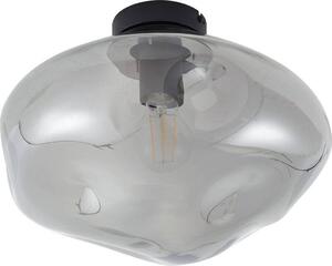 Plafoniera Lindby Lelia, grigio fumo, vetro, Ø 35 cm
