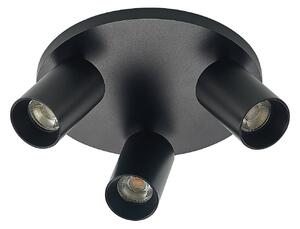 Faretto ad arco Brinja, nero, rotondo, Ø 6 cm, 3 luci, GU10