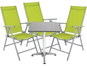 Set bistrot 4 pezzi Alluminio - Tessili / Lime