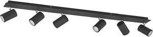 Faretto da soffitto Lindby Joffrey, 116 cm, nero, 6 luci, GU10