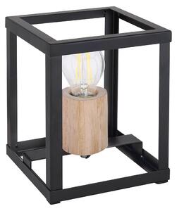 Lampada da tavolo, legno, nero opaco, naturale, altezza 20 cm