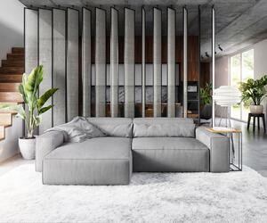 Divano angolare DELIFE Sirpio XL, 270x170 cm, rivestito in microfibra grigia, con chaise longue modulabile