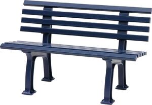 Panchina da giardino Antigua | 2 posti | Blu | HxLxP 74x120x54cm | Plastica resistente agli agenti atmosferici e ai raggi UV | Panchina da parco Panchina da esterno Balcone da giardino Terrazza