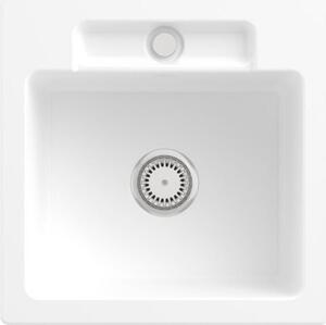 Lavello Villeroy&Boch, lavello da cucina Siluet 50 S Stone White 510x510mm, larghezza base 50cm