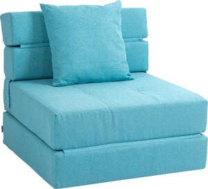 HOMCOM Poltrona letto Divano letto Divano letto singolo con cuscino lavabile Blu